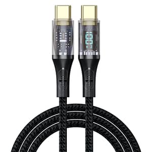type c 100w cable fast charging 1M USB 2.0 with led display wholesale pd cable 5a type-c 100w pd data cable