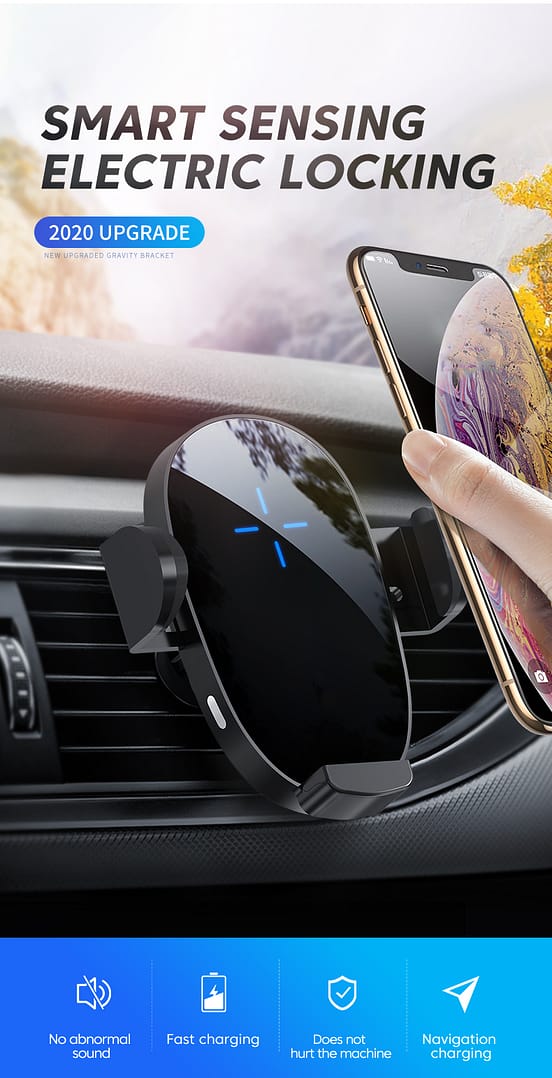 Smart Sensor Car Wireless Charger Qi Standard Vehicle-Mounted Wireless Charger 15W Wireless Car Bracket