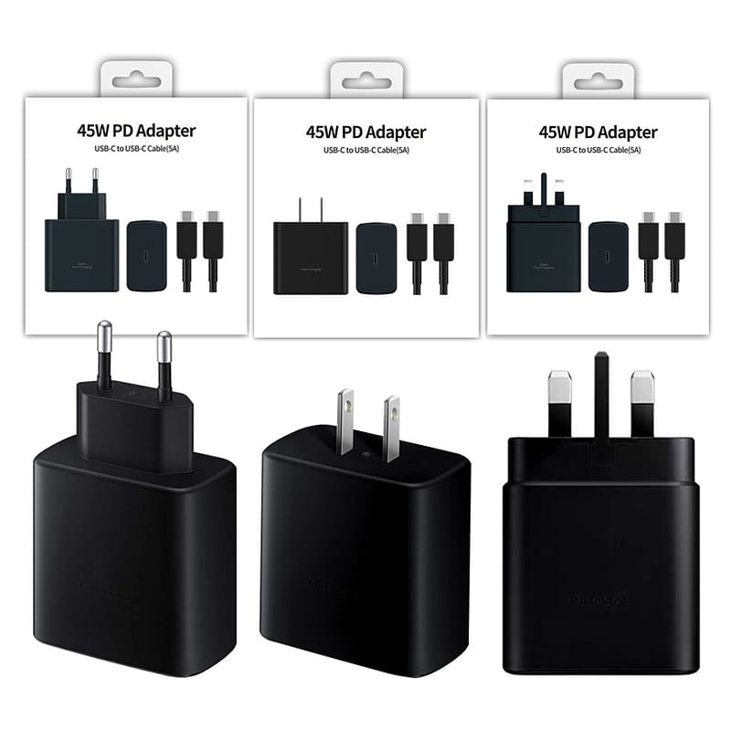 EU US UK 45W PD Type-c super Fast Charger 45W USB C Wall Quick Charging